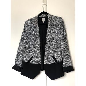 Halogen, Blazer, Cut Away Black & White, Large